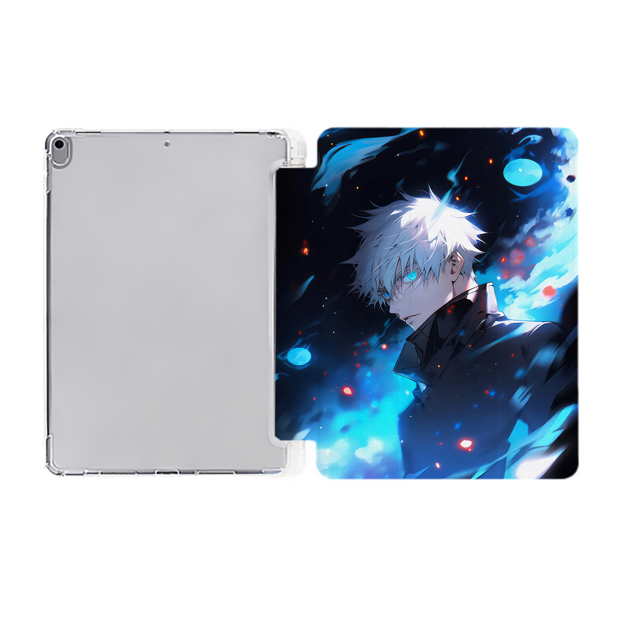 （画像用） 呪術廻戦 Jujutsu Kaisen IPad ケース ペン収納付き 三つ折りスタンド PUレザー×シリコン 対応機種9.5/10.5/10.9インチ